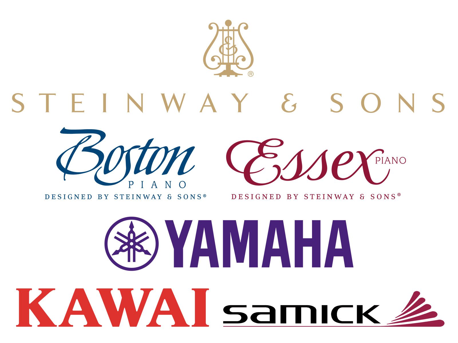 Steinway & Sons, Boston, Essex, Yamaha, Kawai and Samick Images